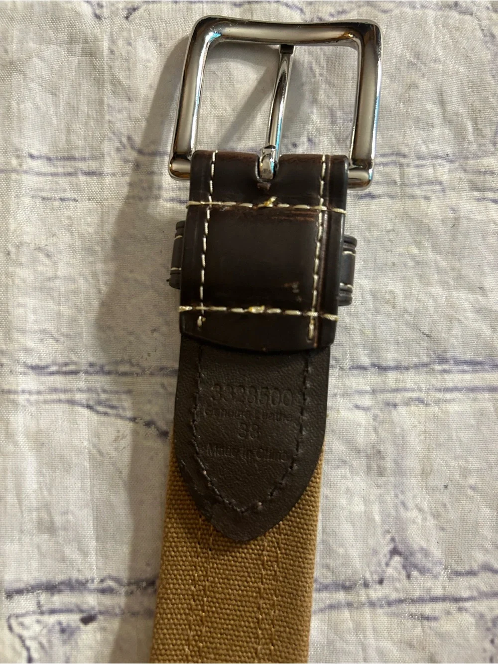 PEBBLE BEACH GENUINE LEATHER CANVAS SIZE 38 CARMEL BROWN STRETCH BELTS
